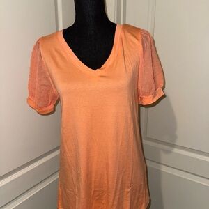 Orange V-Neck Women's Top